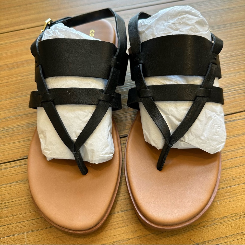 Women’s Cole Haan black, and tan leather sandal size 7.5